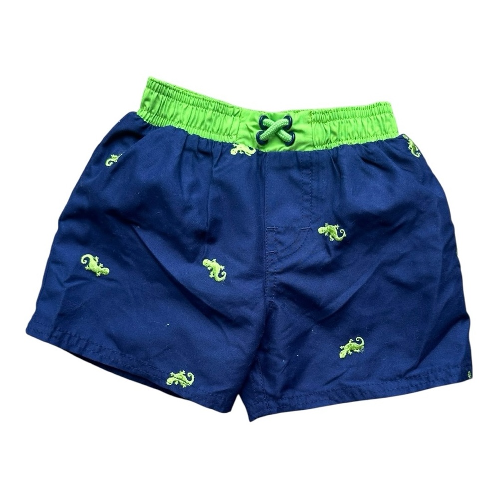 Carter’s Boys 6-9‎ Months Swim Trunks Blue with green lizard